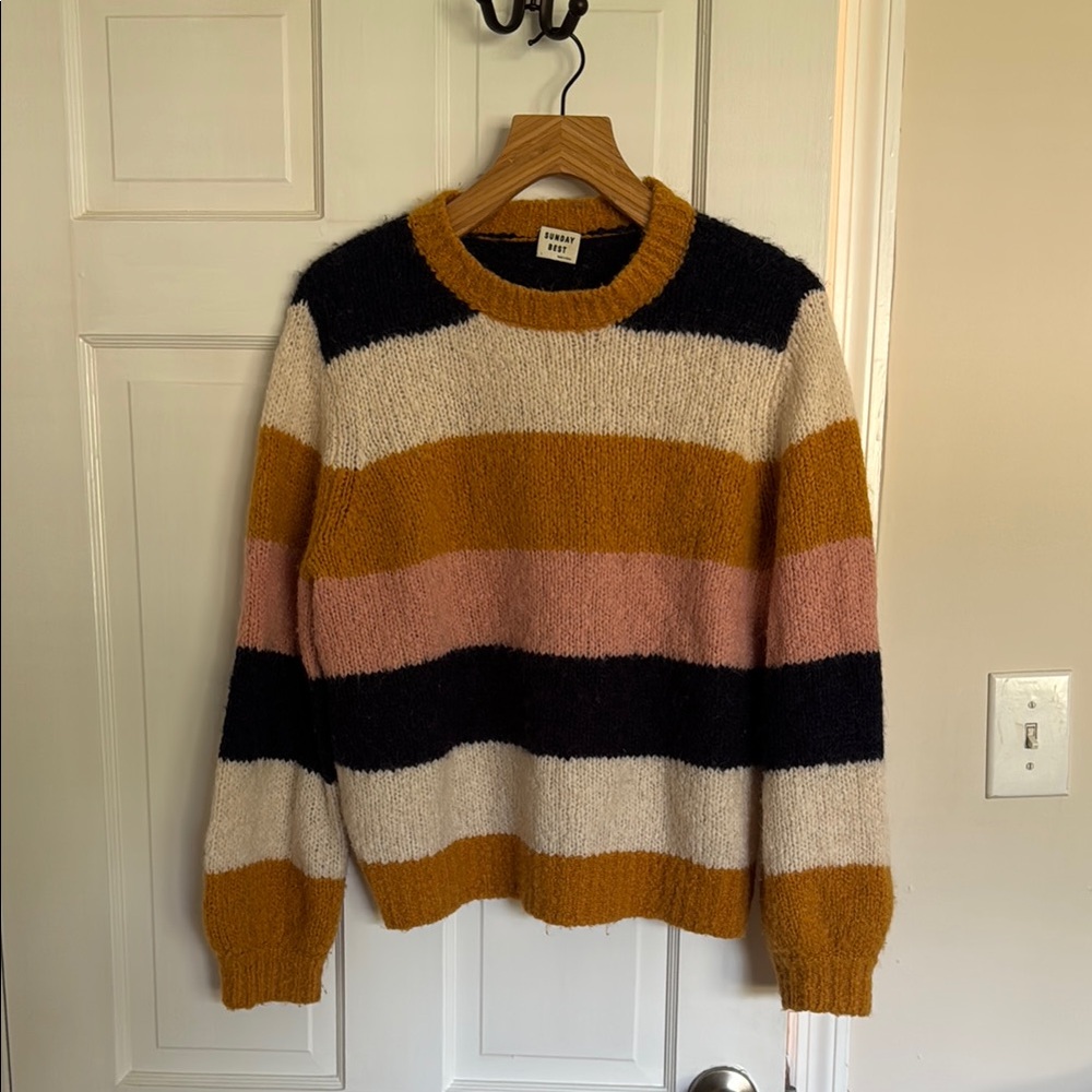 Sunday Best Striped Crew Neck Sweater